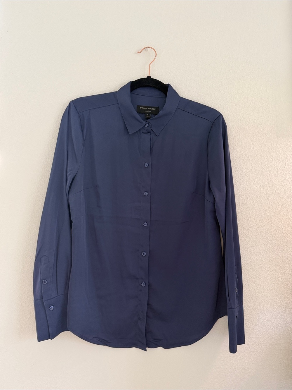 Banana Republic Deep Navy Women's Long-Sleeve Button-Down Shirt